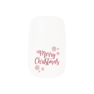 Merry Christmas Snowflake Greeting Design Minx Nail Art