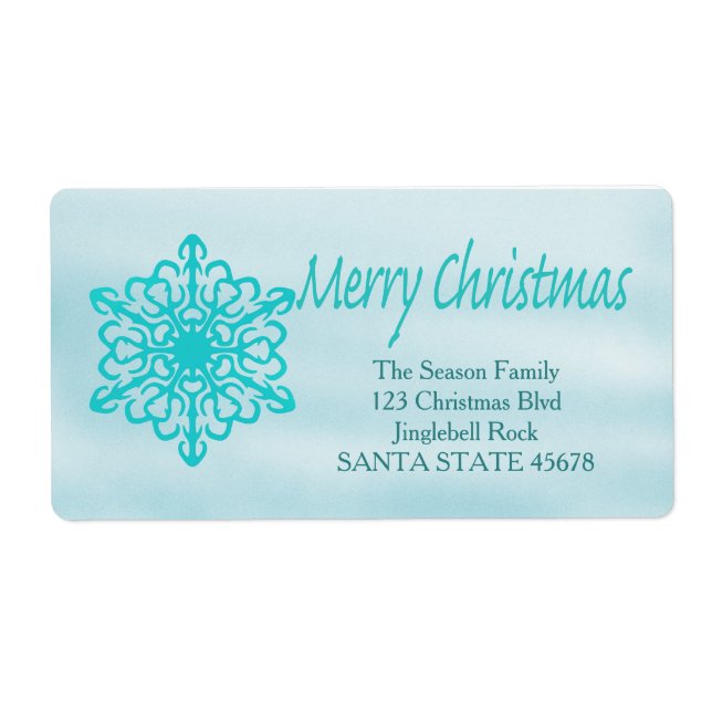 Merry Christmas snowflake Holiday Address Label (Front)