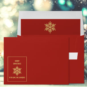 Merry Christmas Snowflake Holiday Envelope