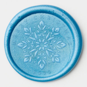 Merry Christmas Snowflake Holiday Wax Seal Sticker