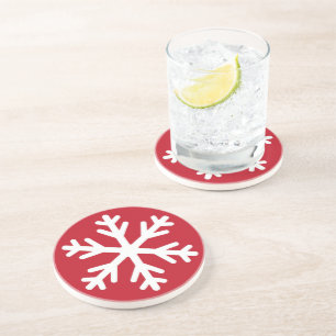 Merry Christmas Snowflake Holiday Winter Coaster