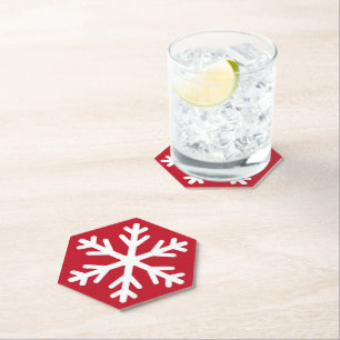 Merry Christmas Snowflake Holiday Winter Paper Coaster