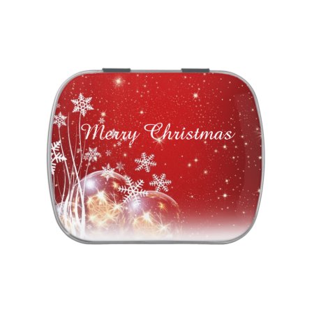 Merry Christmas Snowflake Jelly Belly Candy Tin