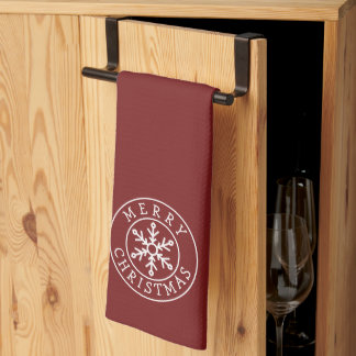 Merry Christmas Snowflake Kitchen Towel