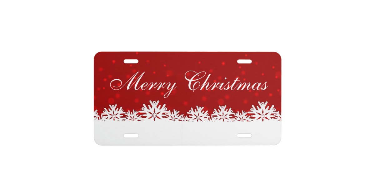 Merry Christmas Snowflake License Plate | Zazzle