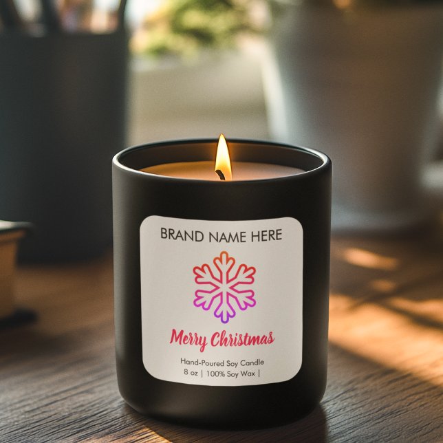 Merry Christmas | Snowflake Modern Candle Labels (Creator Uploaded)