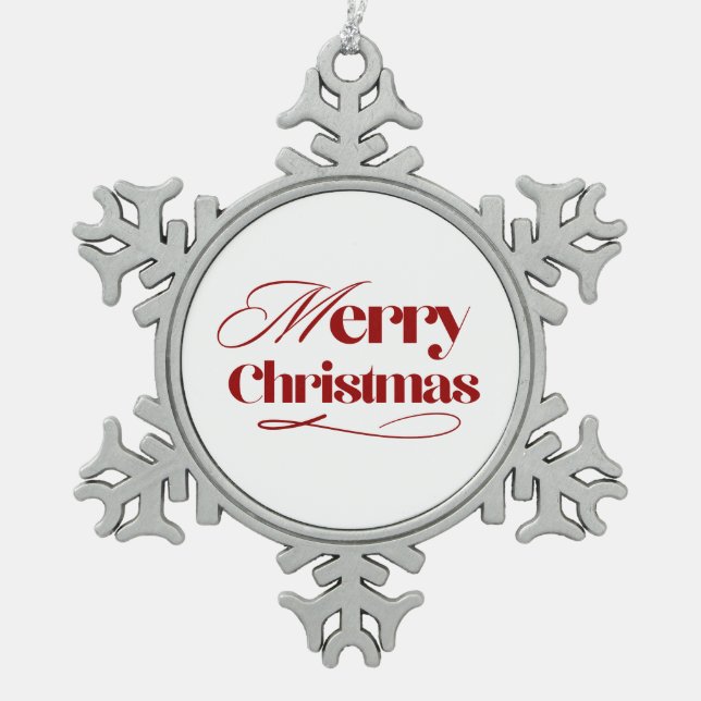 Merry Christmas Snowflake Ornament (Front)