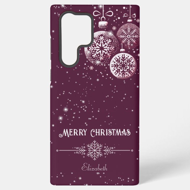 Merry Christmas Snowflake Ornaments Samsung Galaxy Case (Back)