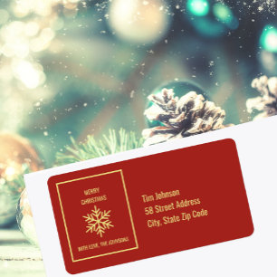 Merry Christmas Snowflake Return Address Label