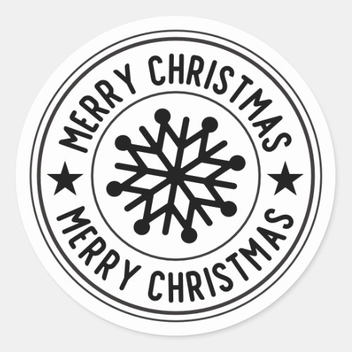 Merry Christmas Snowflake Round Seal 