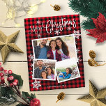 Merry Christmas Snowflake Rustic 3 Photos Collage Postcard<br><div class="desc">Feliz Navidad Snowflake Rustic 3 Photos Christmas Postcard</div>