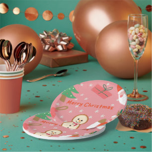 merry christmas snowflake snowman presents xmas tr paper plates