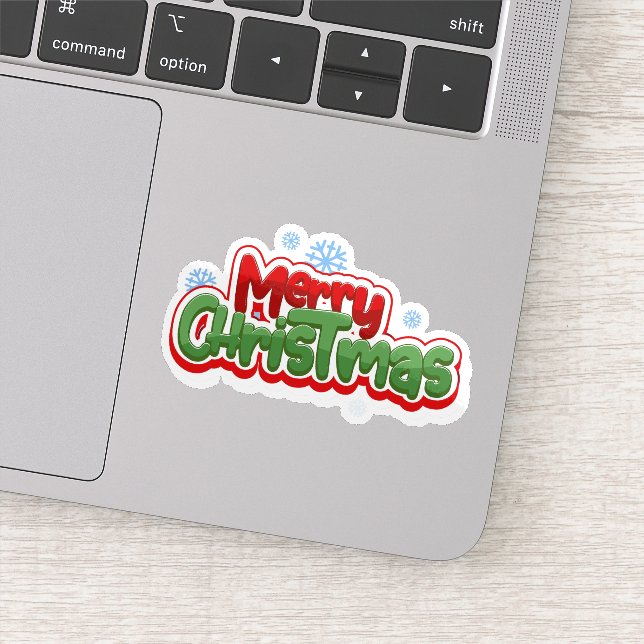Merry christmas snowflake sticker  (Detail)