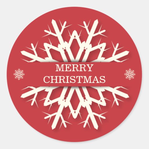 Merry Christmas Snowflake Stickers Envelope Seals | Zazzle