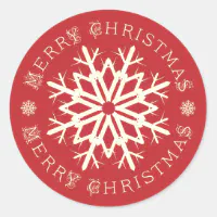 Merry Christmas Snowflake Stickers/Envelope Seals