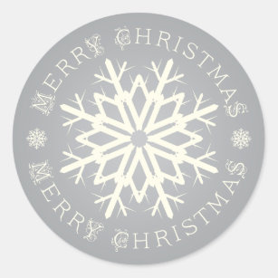 Merry Christmas Snowflake Stickers/Envelope Seals