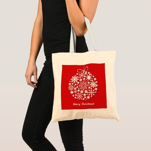 Merry Christmas Snowflake Tote Bag (Creator Uploaded)