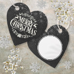 Merry Christmas Snowflakes Boho Chalkboard Favor Tags<br><div class="desc">A boho black and white Merry Christmas gift tag featuring falling snowflakes and a beautiful typographic Merry Christmas design on a chalkboard background. The back has a panel for you to write your special season's message. Designed by Thisisnotme©</div>