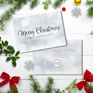 Merry Christmas Snowflakes Corporate Business Logo Holiday Card