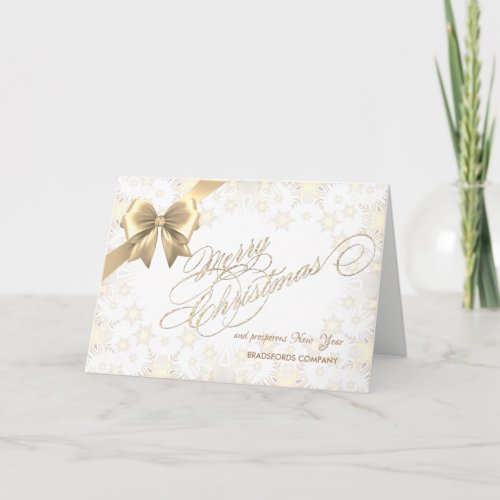 Merry Christmas  Snowflakes Corporate Greeting Holiday Card