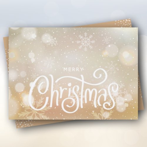 Merry Christmas Snowflakes Flat Holiday Card