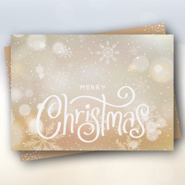 Merry Christmas Snowflakes Flat Holiday Card (Creator Uploaded)