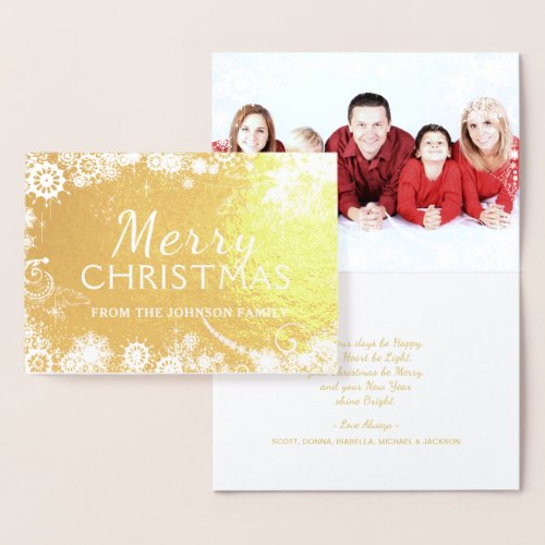 Merry Christmas Snowflakes Foil Card