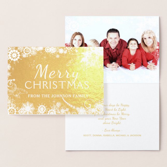 Merry Christmas Snowflakes Foil Card (Display)