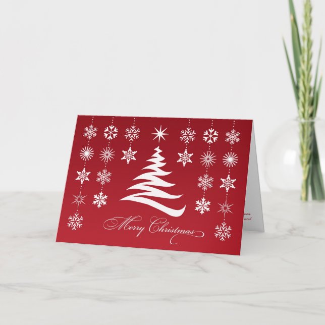 Merry Christmas Snowflakes Folded Card (Front)