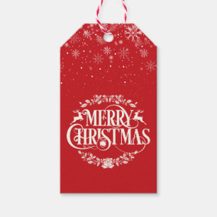 Merry Christmas Snowflakes Gift Tags