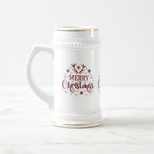 Merry Christmas Snowflakes, Happy New Year Beer Stein