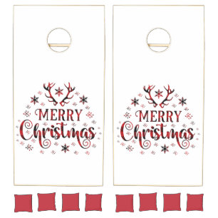 Merry Christmas Snowflakes, Happy New Year Cornhole Set