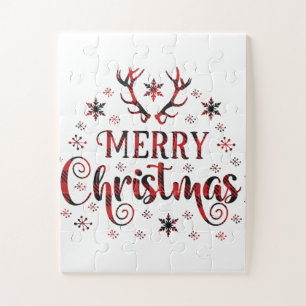 Merry Christmas Snowflakes, Happy New Year Jigsaw Puzzle
