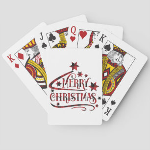 Merry Christmas Snowflakes, Happy New Year Poker Cards