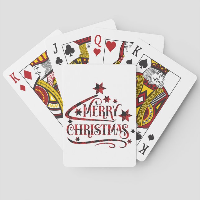 Merry Christmas Snowflakes, Happy New Year Poker Cards (Back)