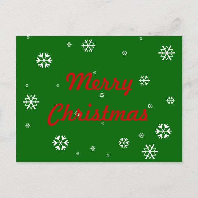 Merry Christmas Snowflakes Holiday Postcard (Front)