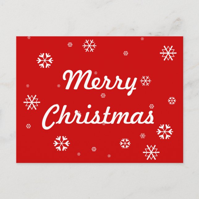 Merry Christmas Snowflakes Holiday Postcard (Front)