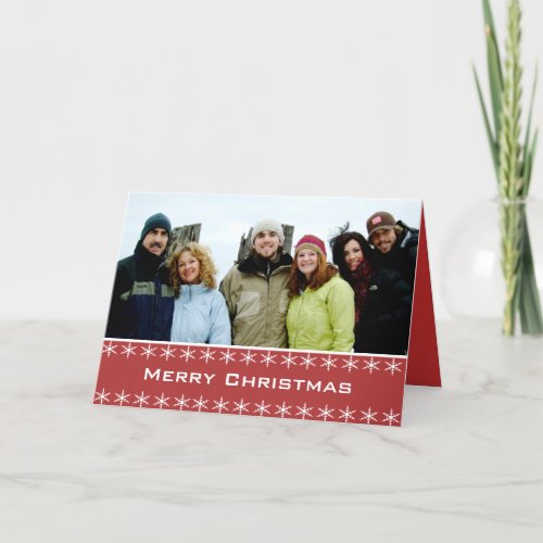 Merry Christmas Snowflakes ith Your Family Photo Holiday Card