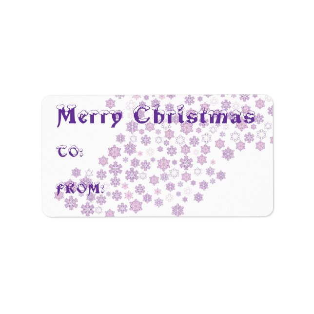 Merry Christmas Snowflakes Label (Front)