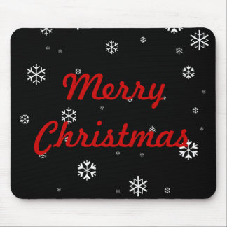 Merry Christmas Snowflakes Mouse Pad