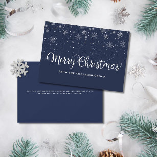 Merry Christmas Snowflakes Office Business Holiday Card