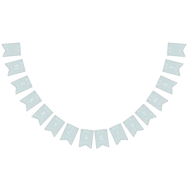 Merry Christmas Snowflakes on Icy Blue Bunting Flags (All)
