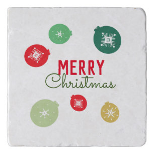 Merry Christmas Snowflakes Ornament Trivet