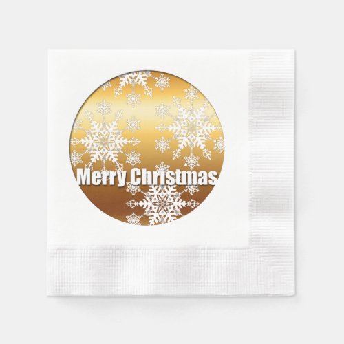 Merry Christmas Snowflakes Paper Napkin 2