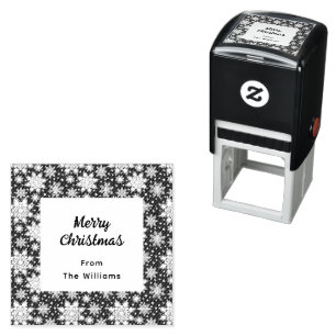 Merry Christmas Snowflakes Pattern Self-inking Stamp