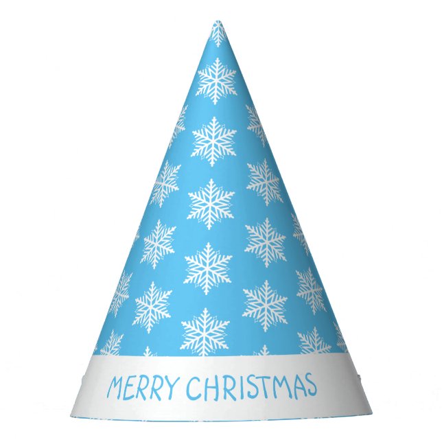Merry Christmas Snowflakes Personalized  Party Hat (Front)