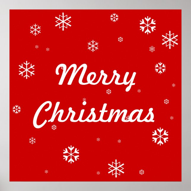 Merry Christmas Snowflakes Poster (Front)