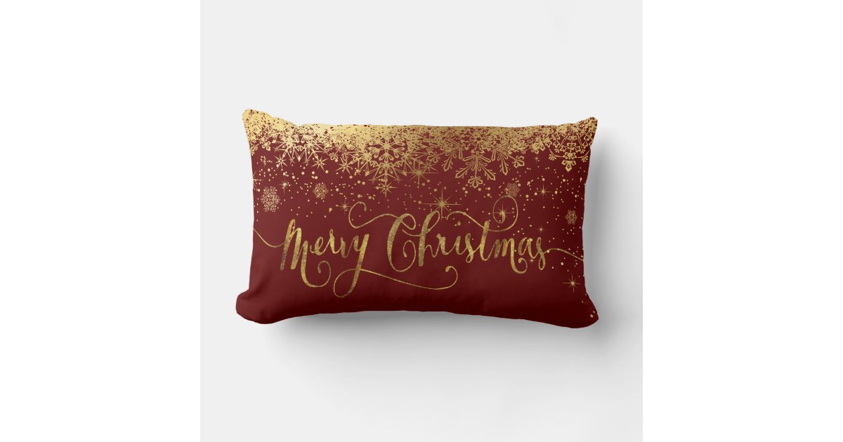 Snowflake Family Personalized Christmas Lumbar Throw Pillow