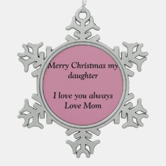 Merry Christmas snowflakes Snowflake Pewter Christmas Ornament
