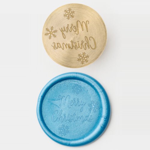 Merry Christmas Snowflakes Wax Seal Stamp